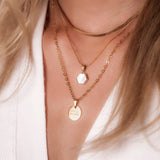 White shell geometric hexagon necklace - L'Amotion
