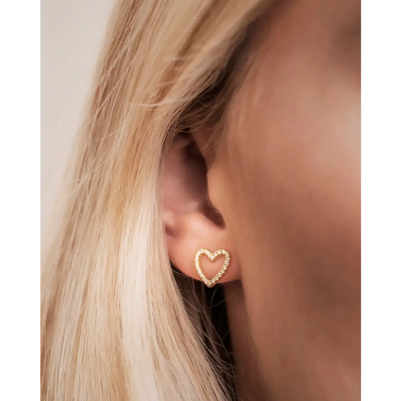 Heart Circon Stud Earring - Ohrringe | L’amotion