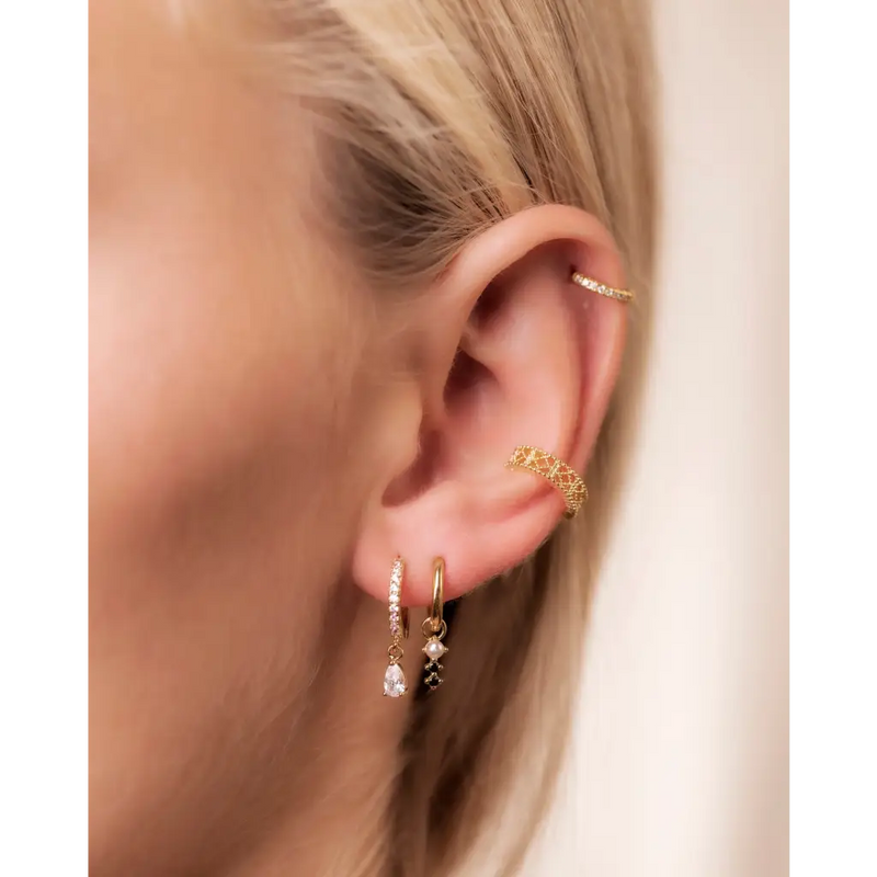 Mini Crystal Huggies Gold - Ohrringe | L’amotion