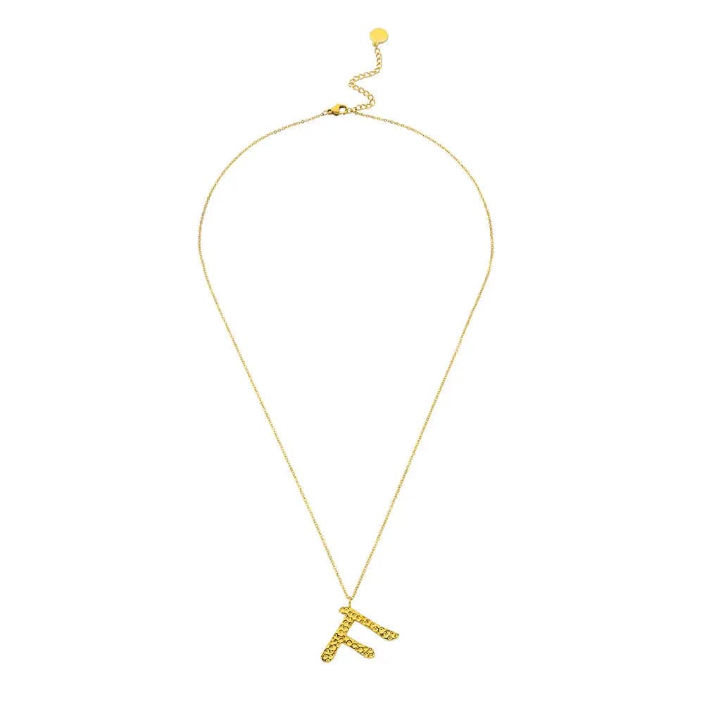 Ropi Letter-f Necklace Gold - Halsketten | L’amotion