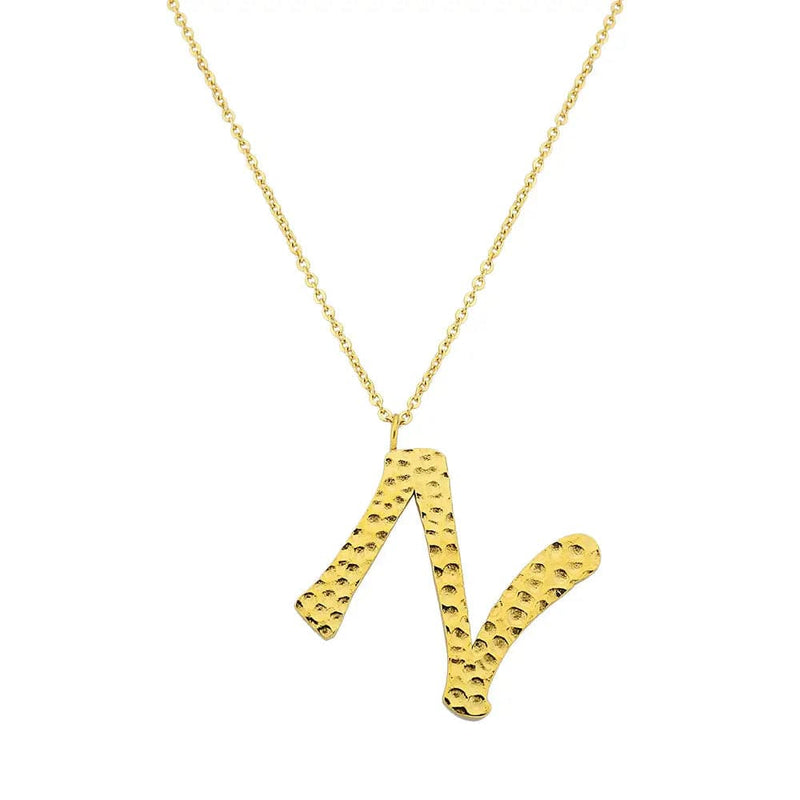 Ropi Letter-n Necklace Gold - Halsketten | L’amotion