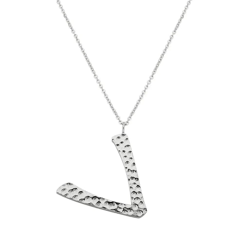 Ropi Letter-v Necklace Silver - Halsketten | L’amotion