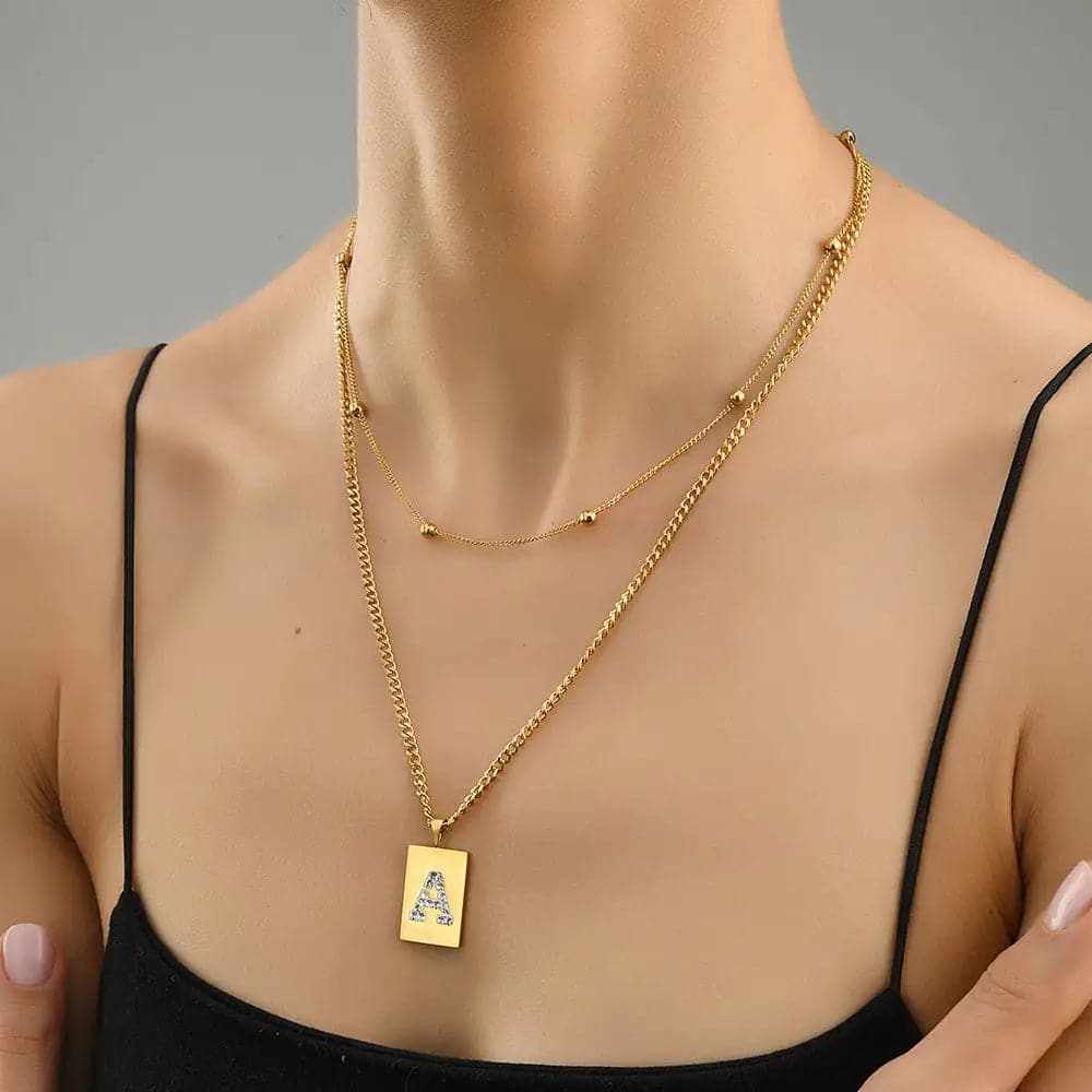 Sero Letter-a Necklace Gold - Necklace | L’amotion