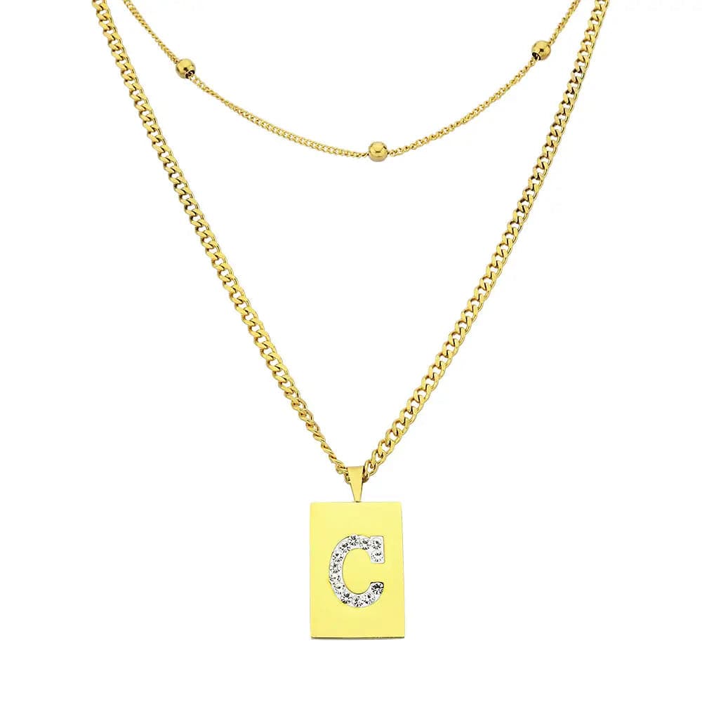 Sero Letter-c Necklace Gold - Necklace | L’amotion