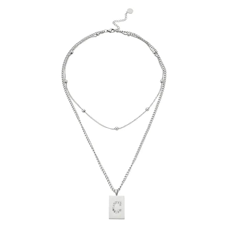 Sero Letter-c Necklace Silver - Halsketten | L’amotion