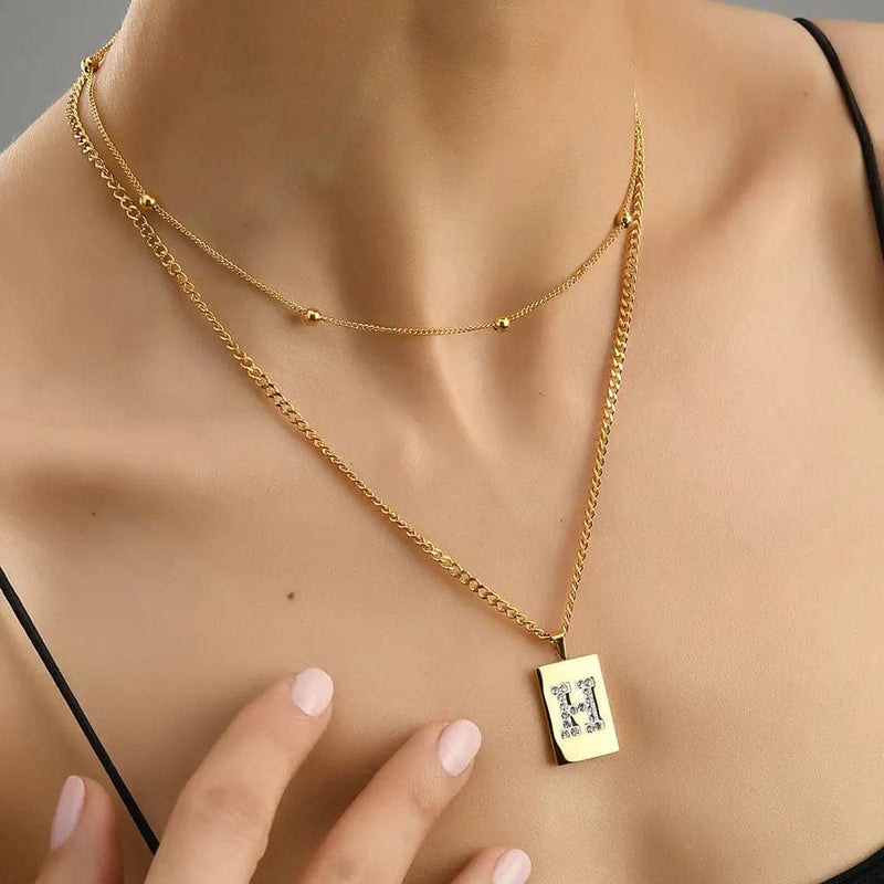 Sero Letter-h Necklace Gold - Necklace | L’amotion