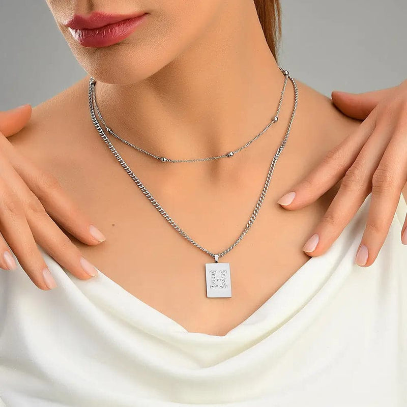 Sero Letter-h Necklace Silver - Halsketten | L’amotion