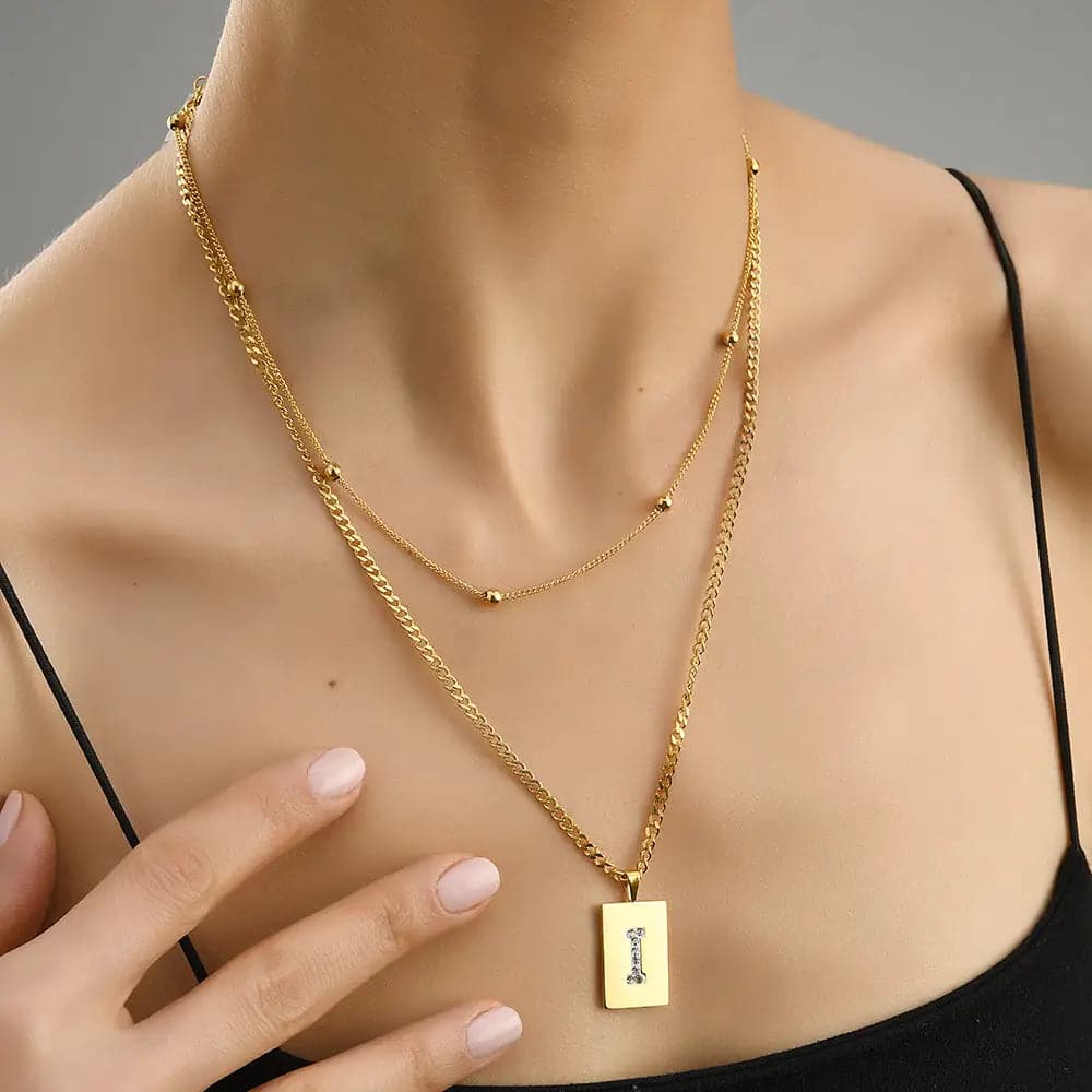 Sero Letter-i Necklace Gold - Necklace | L’amotion