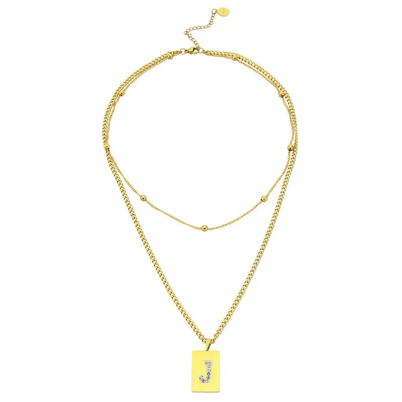 Sero Letter-j Necklace Gold - Necklace | L’amotion