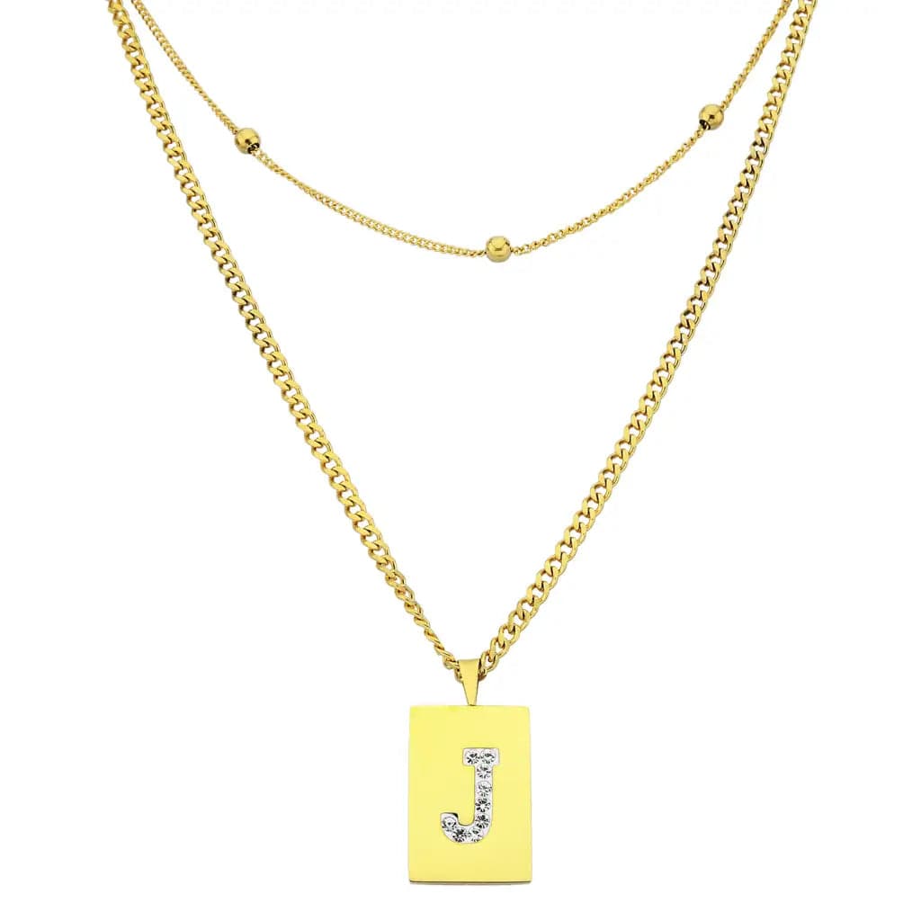 Sero Letter-j Necklace Gold - Necklace | L’amotion