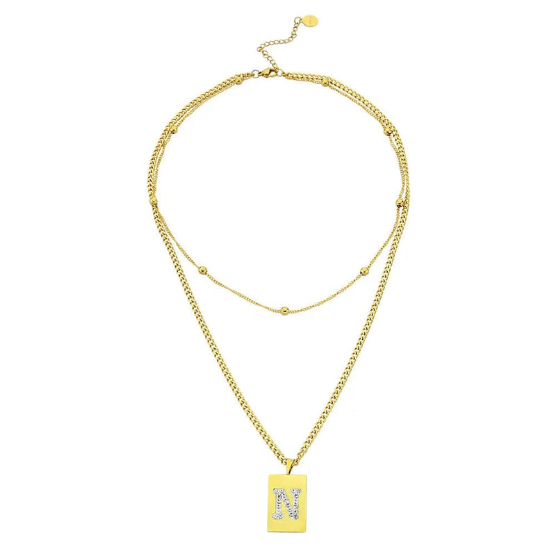 Sero Letter-n Necklace Gold - Necklace | L’amotion