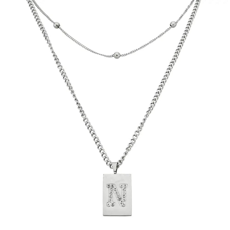 Sero Letter-n Necklace Silver - Halsketten | L’amotion