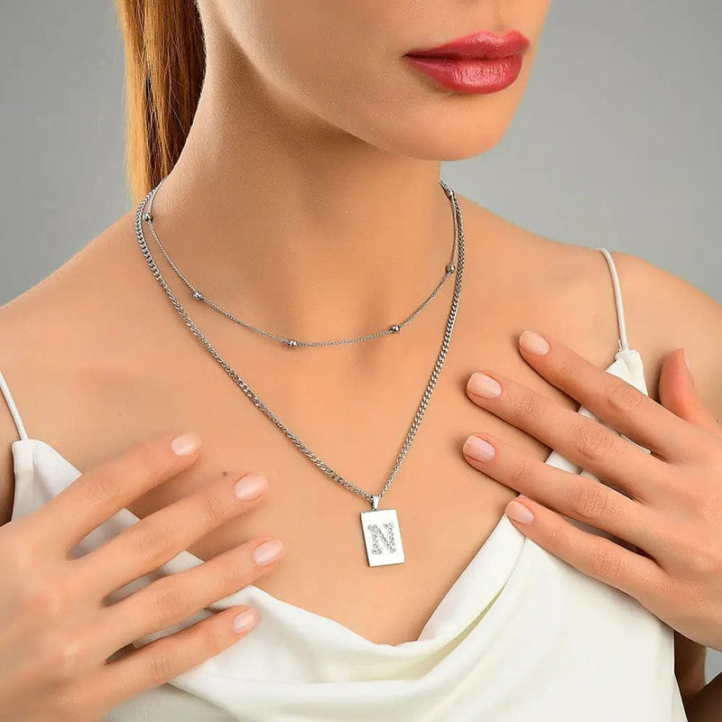 Sero Letter-n Necklace Silver - Halsketten | L’amotion