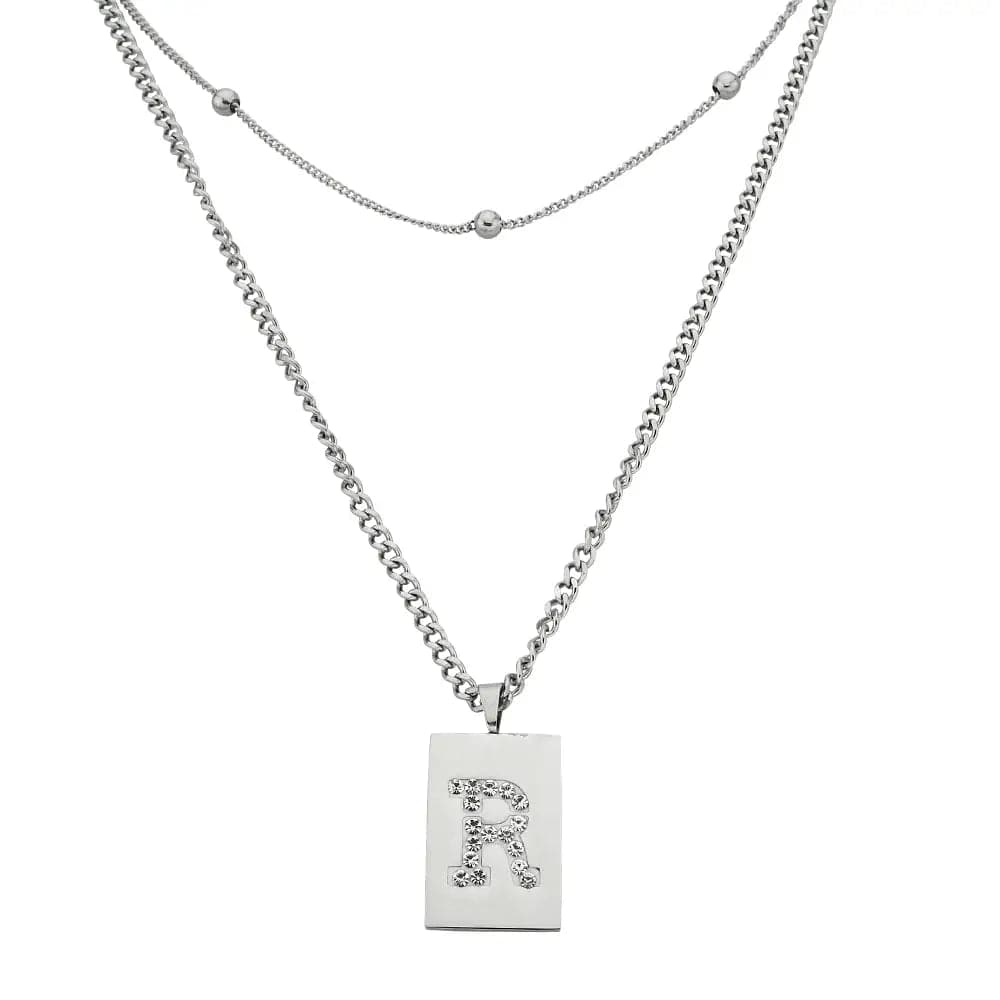 Sero Letter-r Necklace Silver - Halsketten | L’amotion