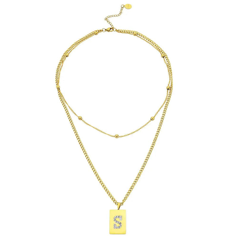 Sero Letter-s Necklace Gold - Necklace | L’amotion