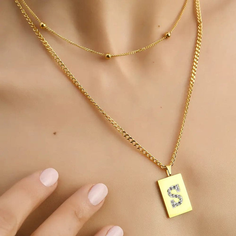 Sero Letter-s Necklace Gold - Necklace | L’amotion