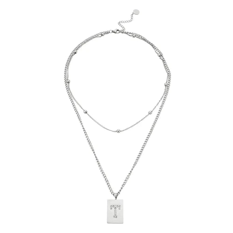 Sero Letter-t Necklace Silver - Halsketten | L’amotion