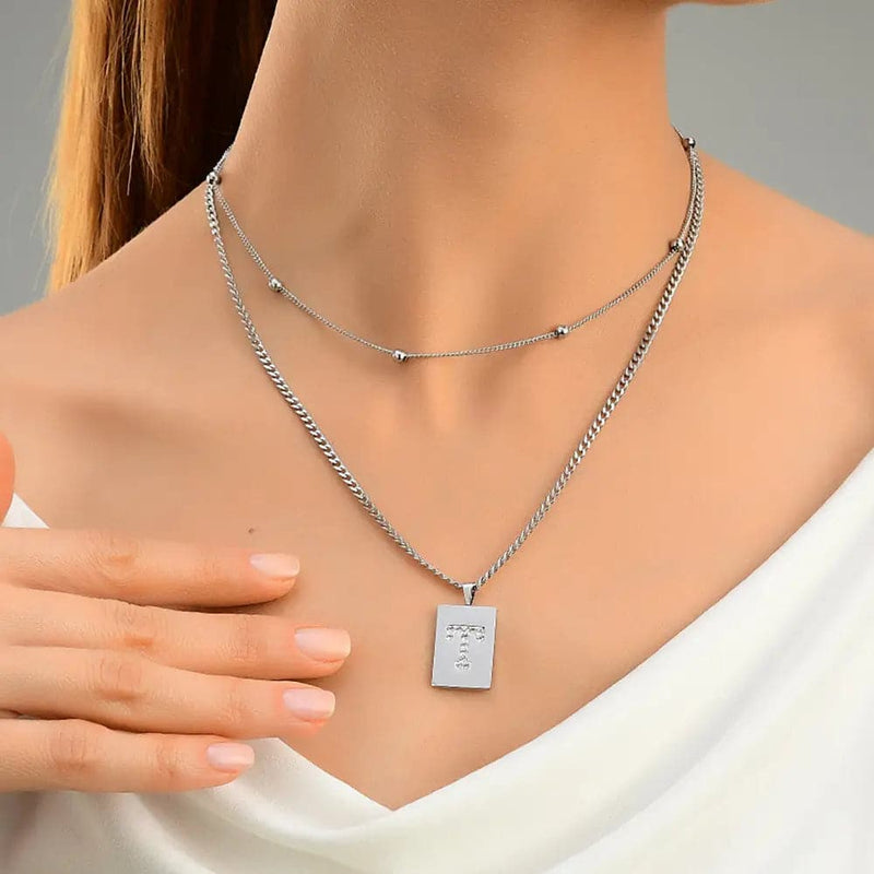Sero Letter-t Necklace Silver - Halsketten | L’amotion