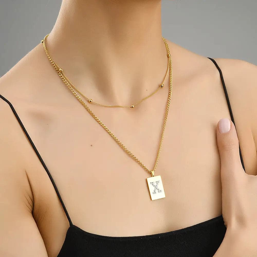 Sero Letter-x Necklace Gold - Necklace | L’amotion