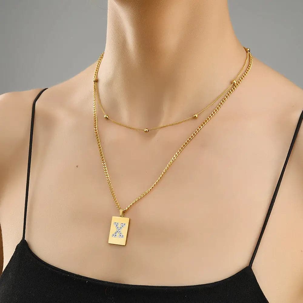 Sero Letter-x Necklace Gold - Necklace | L’amotion