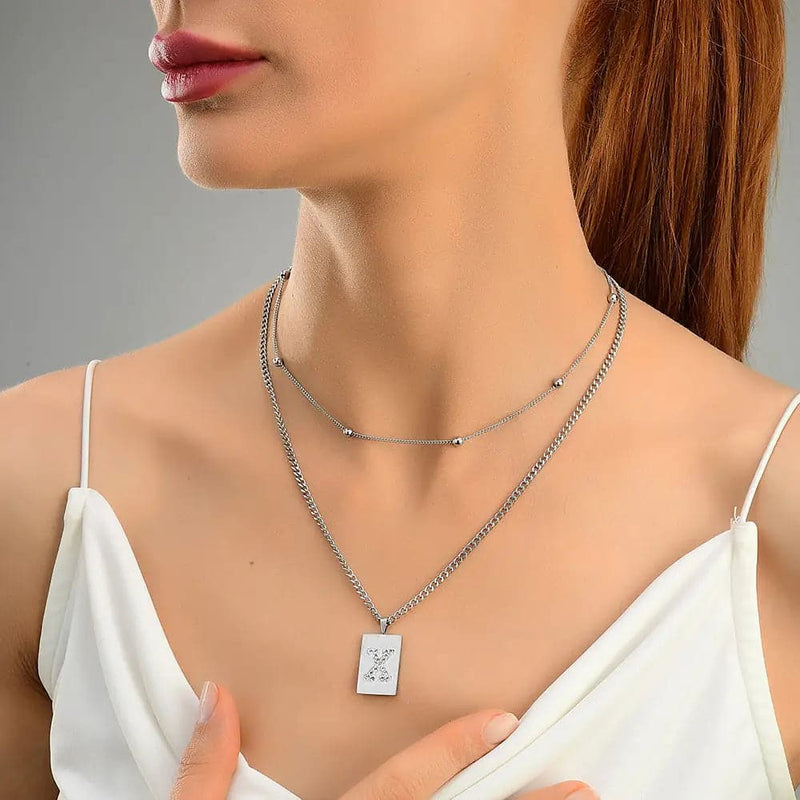 Sero Letter-x Necklace Silver - Halsketten | L’amotion